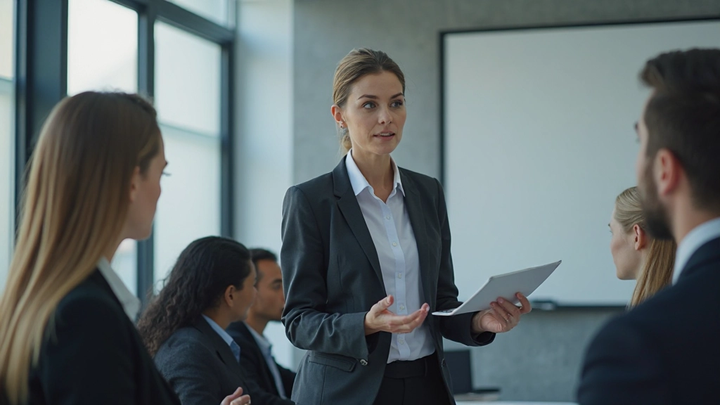 Фото профессиональной презентации в офисе перед командой